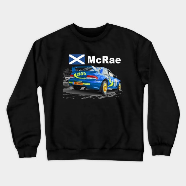 JDM Colin Mcrae World Rally Champion WRC STI GC8 22b Car 555 Impreza Crewneck Sweatshirt by cowtown_cowboy